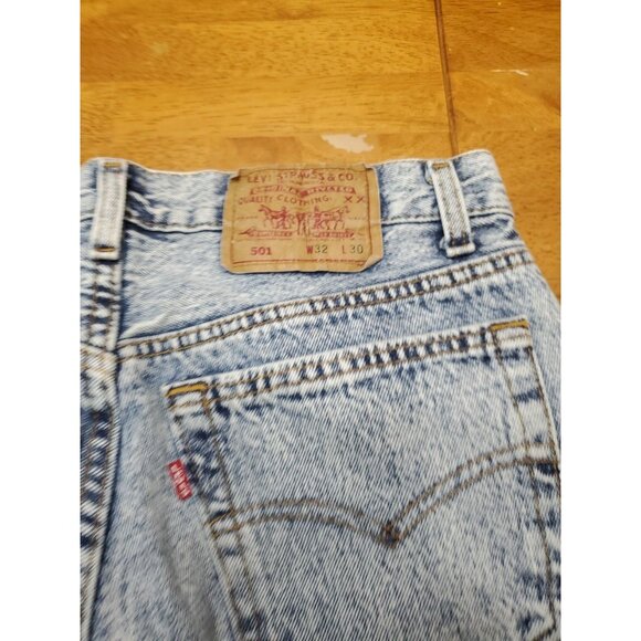 Vintage Levi's 501 Jeans Mens 30x29 (Tag 32x30) Acid Wash Denim Button Fly USA - Picture 6 of 13